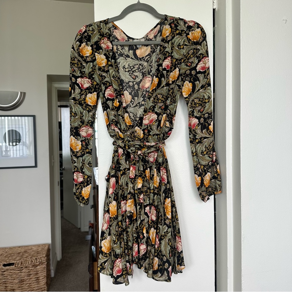 Urban Outfitters Ecote Retro Floral Wrap Dress - Size Small